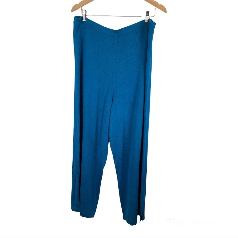 Diane Von Furstenberg 100% Silk Knit Wide Leg Pants Plus Size 2X